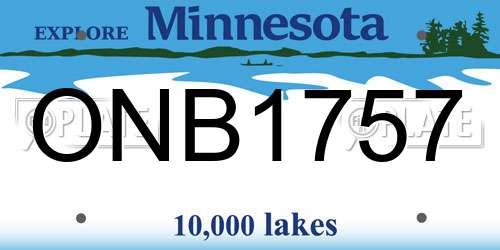 ONB1757 Minnesota License Plate