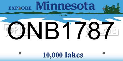 ONB1787 Minnesota License Plate