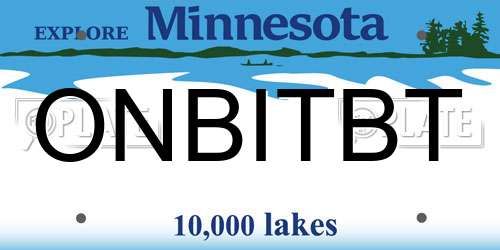 ONBITBT Minnesota License Plate