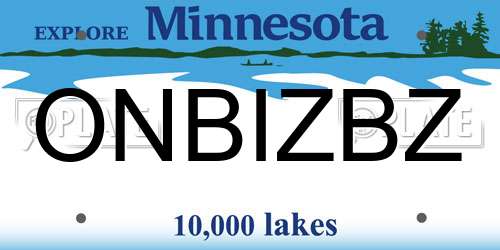 ONBIZBZ Minnesota License Plate