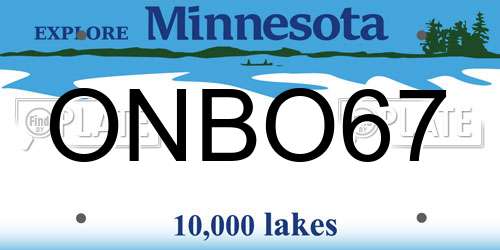 ONBO67 Minnesota License Plate