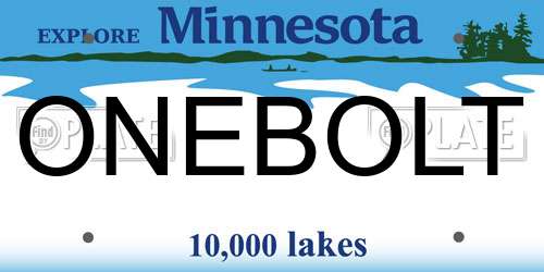 ONEBOLT Minnesota License Plate