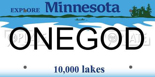 ONEGOD Minnesota License Plate
