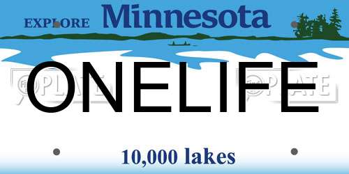 ONELIFE Minnesota License Plate