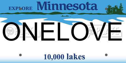 ONELOVE Minnesota License Plate