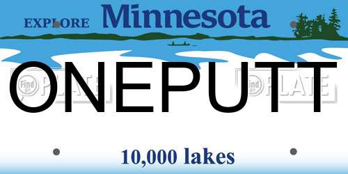 ONEPUTT Minnesota License Plate