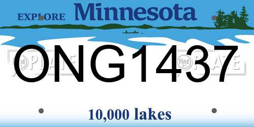 ONG1437 Minnesota License Plate
