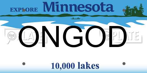 ONGOD Minnesota License Plate