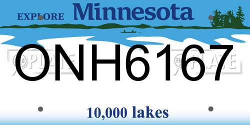 ONH6167 Minnesota License Plate