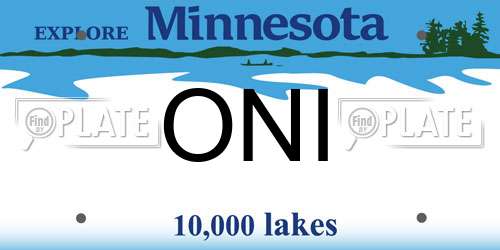 ONI Minnesota License Plate