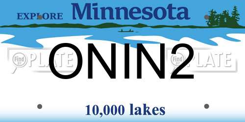 ONIN2 Minnesota License Plate