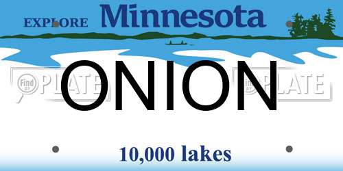 ONION Minnesota License Plate
