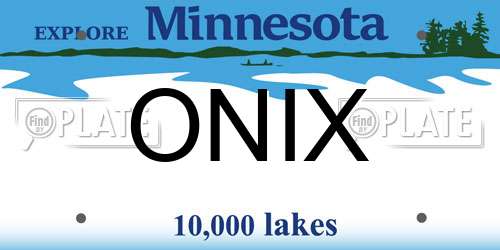 ONIX Minnesota License Plate