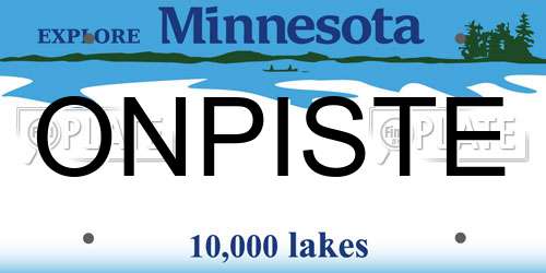 ONPISTE Minnesota License Plate
