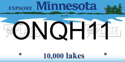 ONQH11 Minnesota License Plate