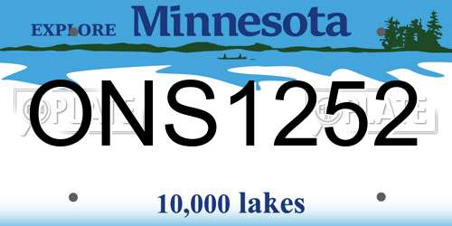 ONS1252 Minnesota License Plate