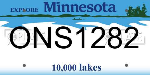 ONS1282 Minnesota License Plate