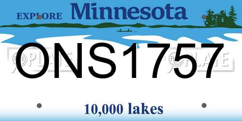 ONS1757 Minnesota License Plate
