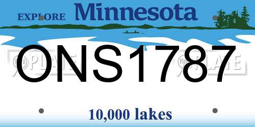 ONS1787 Minnesota License Plate