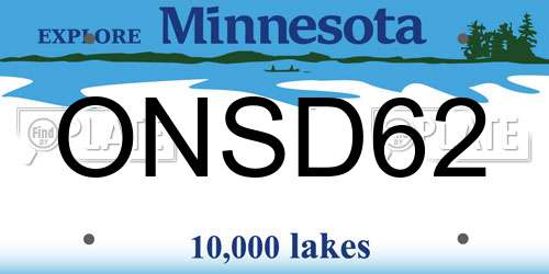 ONSD62 Minnesota License Plate