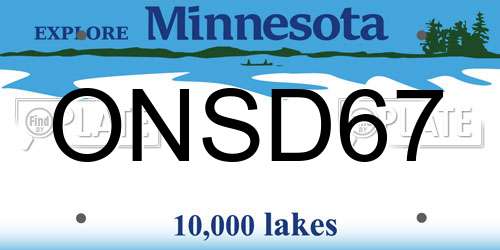ONSD67 Minnesota License Plate