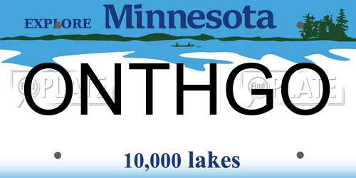 ONTHGO Minnesota License Plate