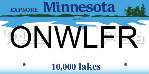 ONWLFR Minnesota License Plate