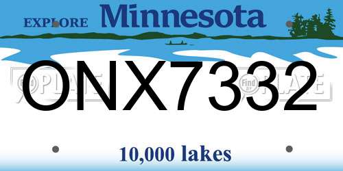 ONX7332 Minnesota License Plate