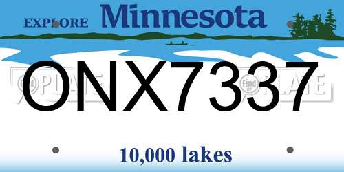 ONX7337 Minnesota License Plate