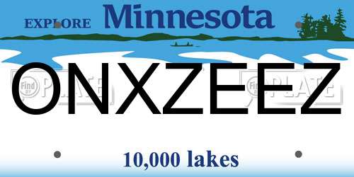 ONXZEEZ Minnesota License Plate