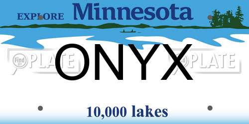 ONYX Minnesota License Plate