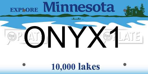 ONYX1 Minnesota License Plate