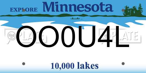 OO0U4L Minnesota License Plate