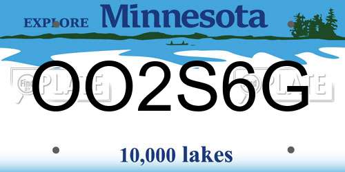 OO2S6G Minnesota License Plate