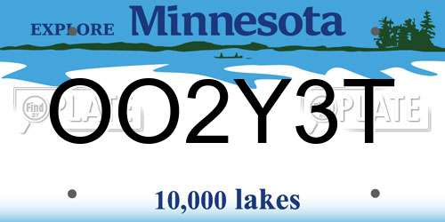OO2Y3T Minnesota License Plate