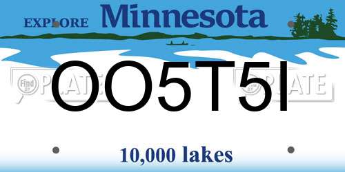 OO5T5I Minnesota License Plate