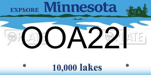 OOA22I Minnesota License Plate