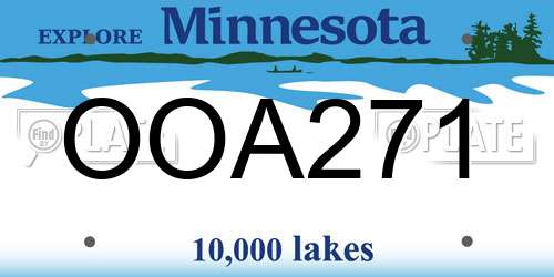 OOA271 Minnesota License Plate