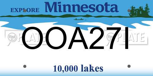 OOA27I Minnesota License Plate