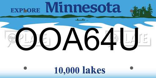 OOA64U Minnesota License Plate