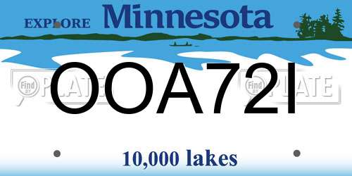 OOA72I Minnesota License Plate