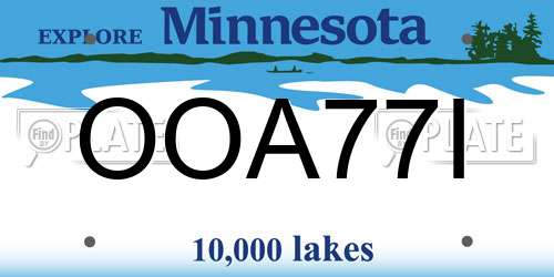 OOA77I Minnesota License Plate