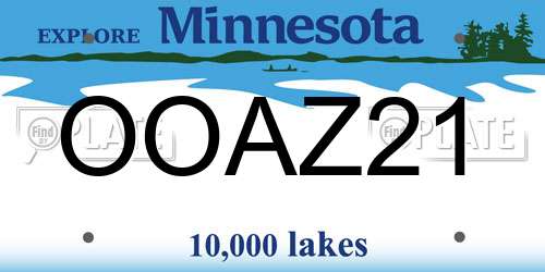 OOAZ21 Minnesota License Plate