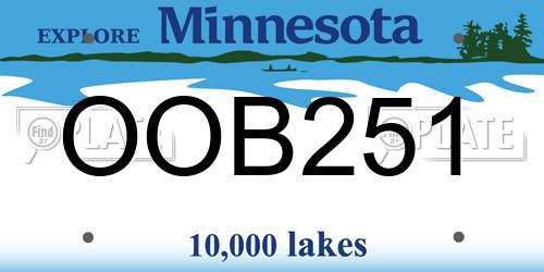 OOB251 Minnesota License Plate