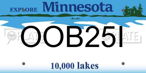 OOB25I Minnesota License Plate