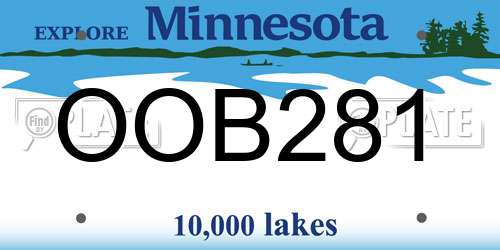 OOB281 Minnesota License Plate