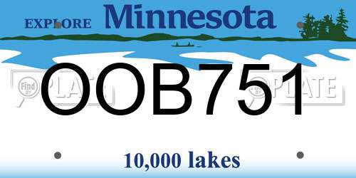 OOB751 Minnesota License Plate