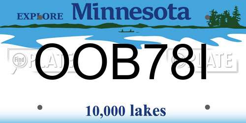 OOB78I Minnesota License Plate