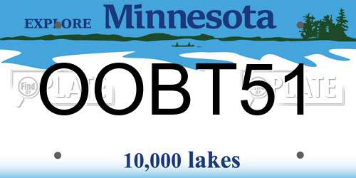 OOBT51 Minnesota License Plate