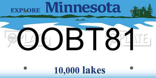 OOBT81 Minnesota License Plate